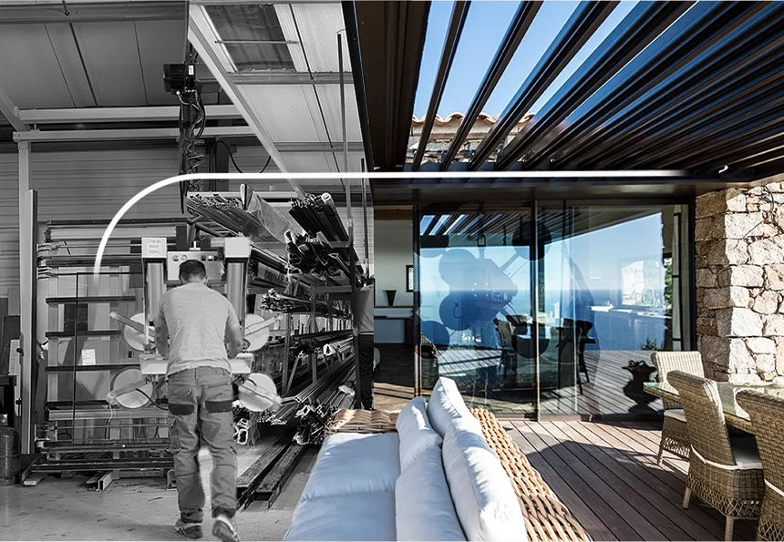 Etapes de création, fabrication et pose d'un projet Mirà en photomontage